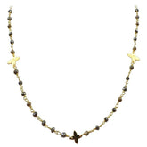 CHG-197-PY-18" 18K Gold Overlay Necklace With Pyrite Beads Bali Designs Inc